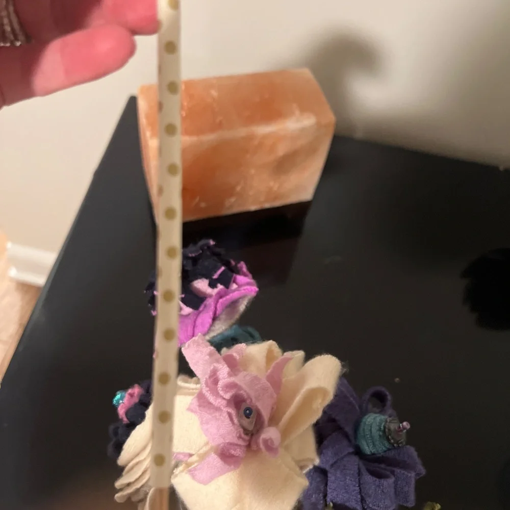 Handmade felt flowers with vase